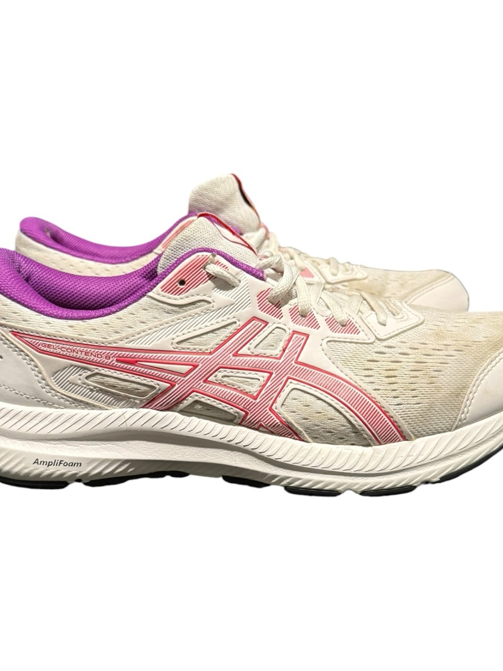 ASICS GEL Contend 8 Women’s Running Sneakers Size 10 White Pink Purple Athletic - Picture 2 of 10